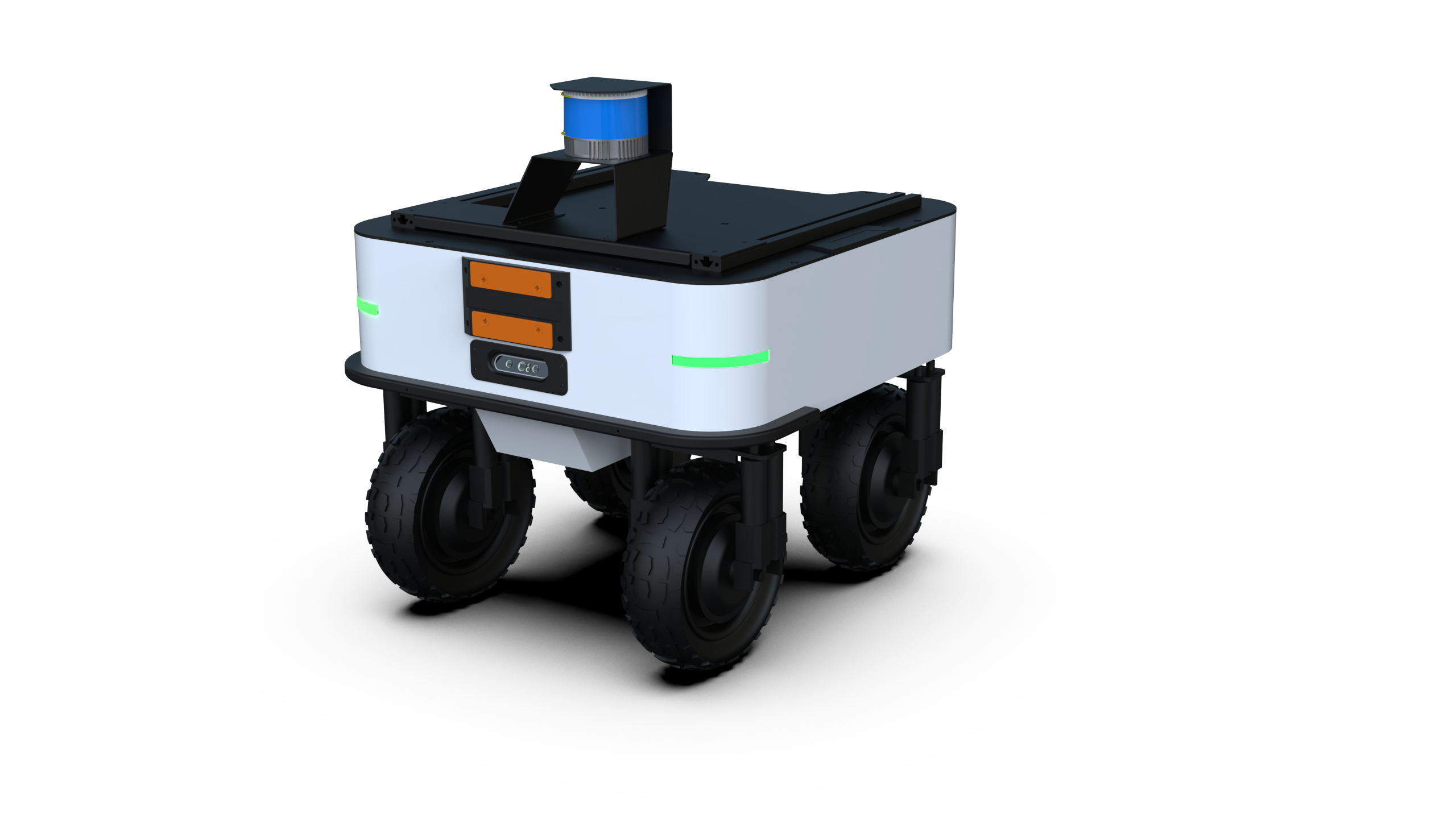 GC AGV&AMR Robotics X8 all-terrain four-wheel drive transport robot side view