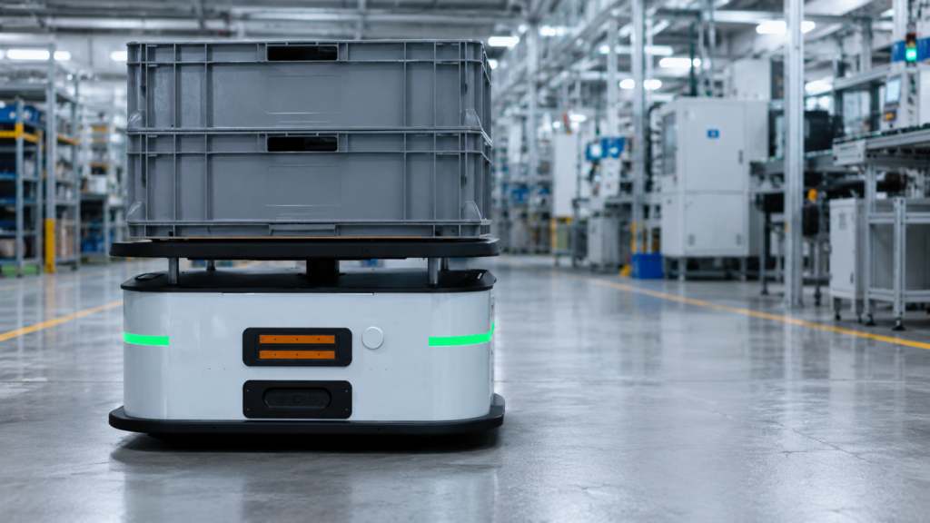 GC AGV&AMR Robotics S30 AMR transporting warehouse cargo