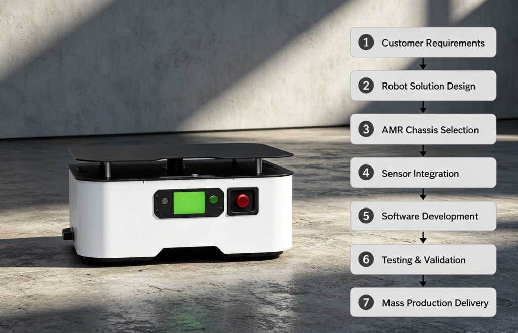 GC S30 wheeled AMR robot chassis OEM ODM 7-step customization workflow